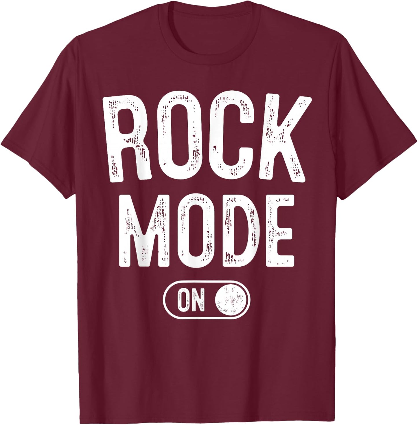 Rock Mode On Funny Rocker Gift Guitar Lover Guitarist T-Shirt - T-Shirt | Maroon