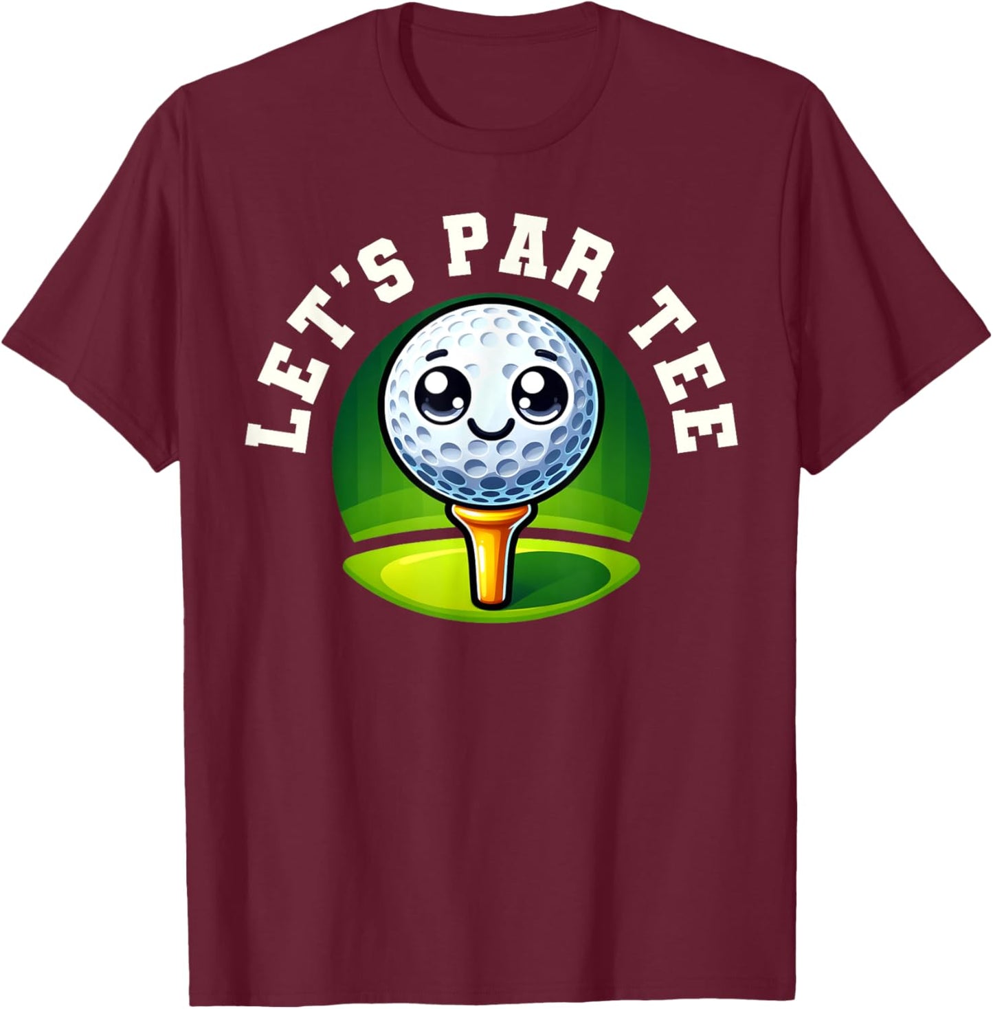 Funny Kids Golf Graphic - Let's Par T-Shirt - T-Shirt | Maroon