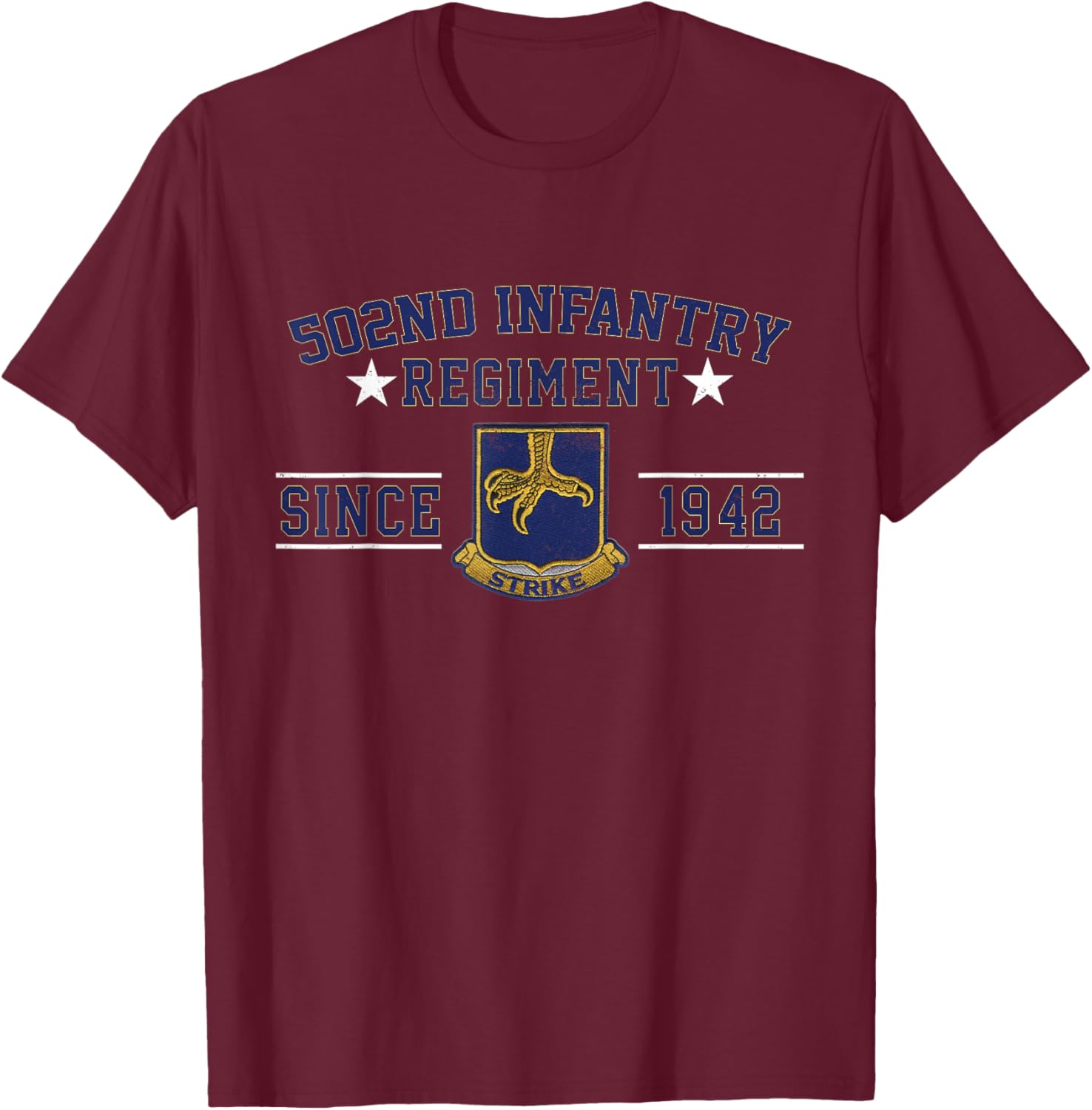 502nd Infantry Regiment Veteran Military Father Day Xmas T-Shirt - T-Shirt | Maroon