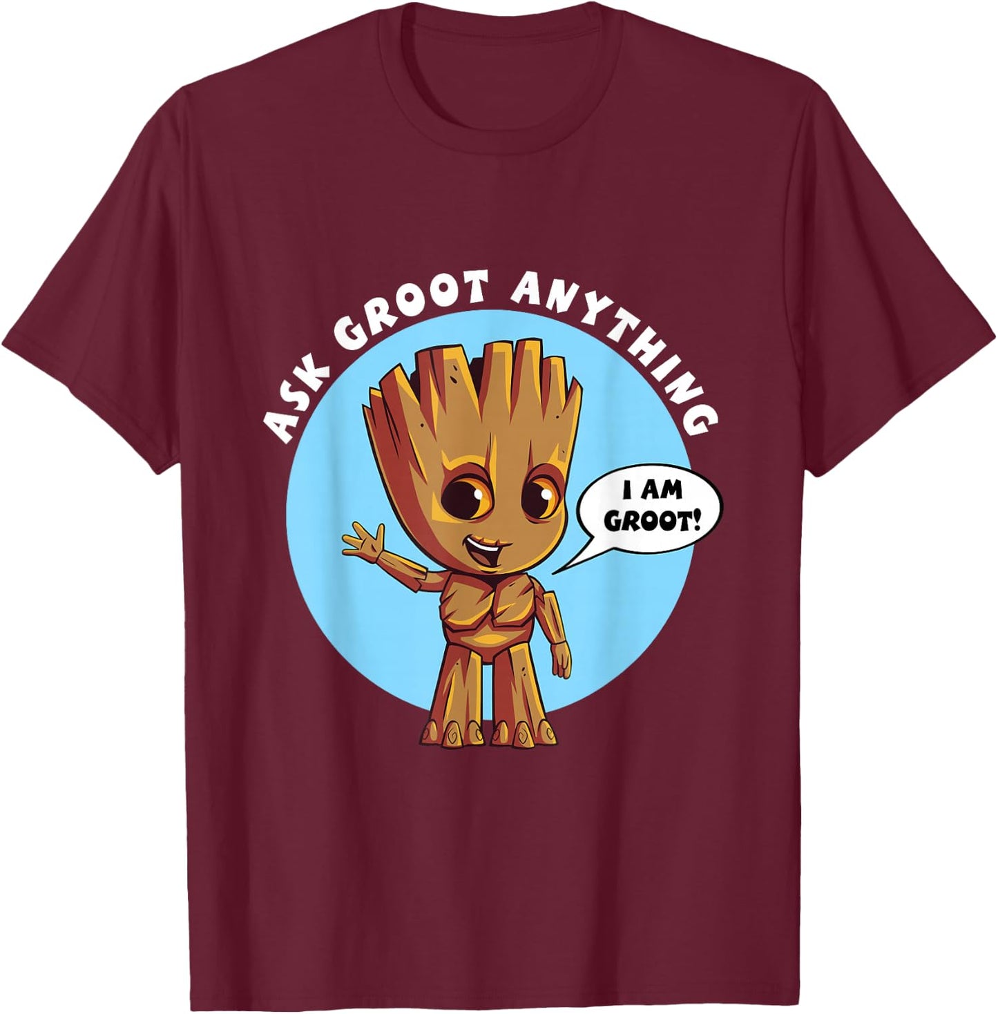 Marvel Ask Groot Anything I am Groot T-Shirt - T-Shirt | Maroon