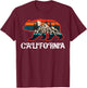 California Bear Vintage Retro Mountains Graphic CA Souvenir T-Shirt - T-Shirt | Maroon