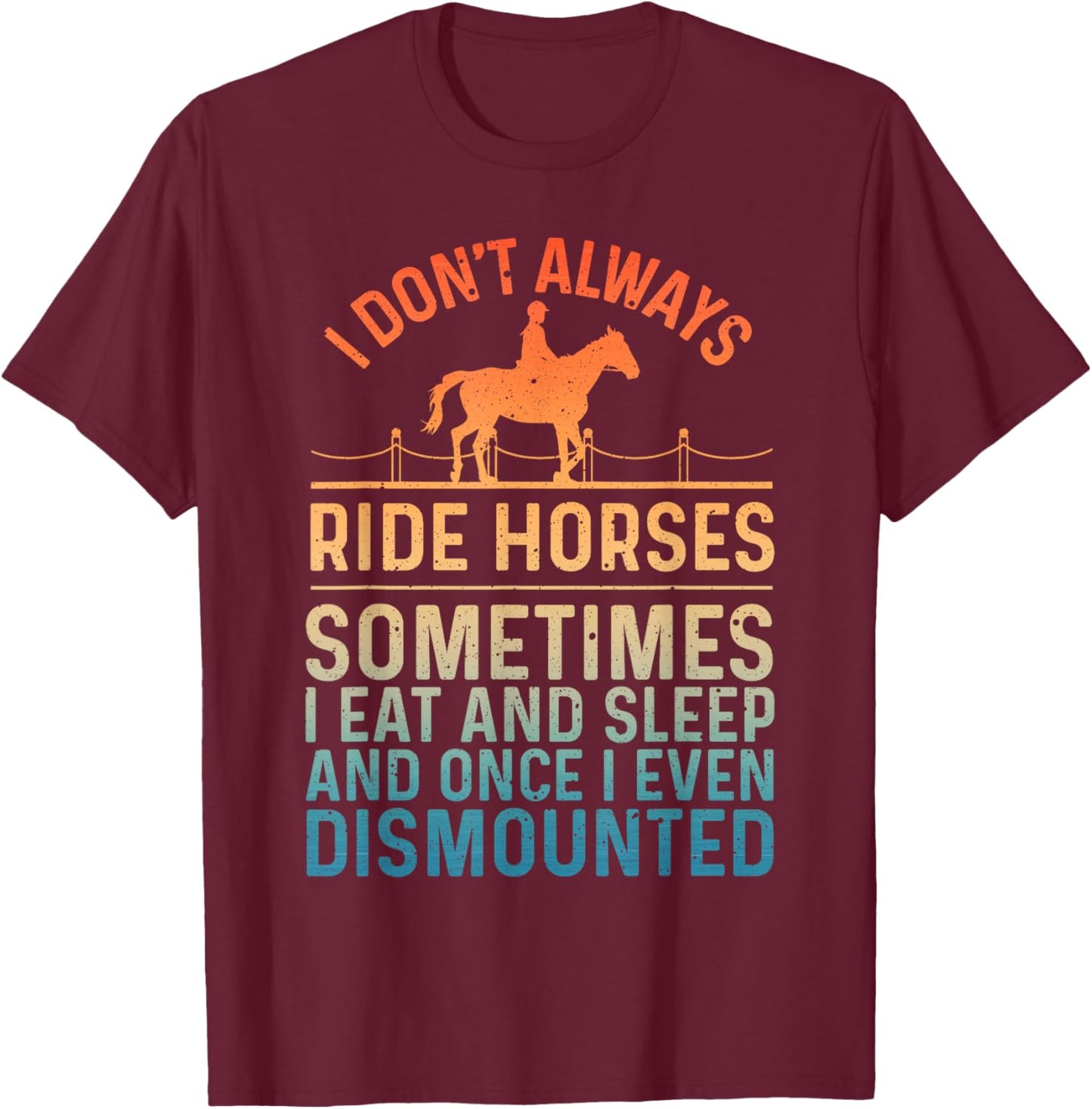 Funny Horse Art Women Horseback Riding Horse Lover T-Shirt - T-Shirt | Maroon