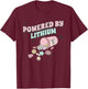 Powered By Lithium Apparel T-Shirt - T-Shirt | Maroon