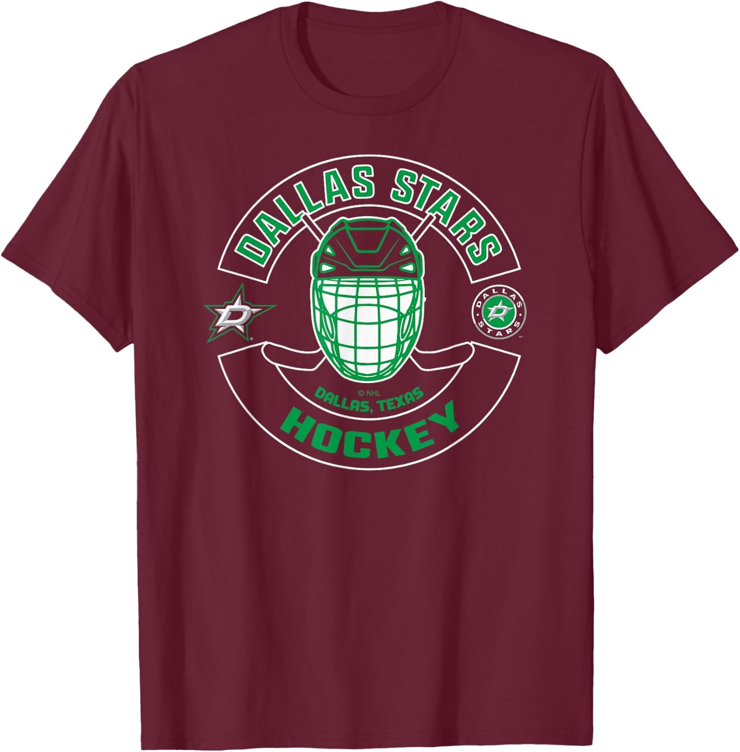 Dallas Stars Mask Black Officially Licensed T-Shirt - T-Shirt | Maroon