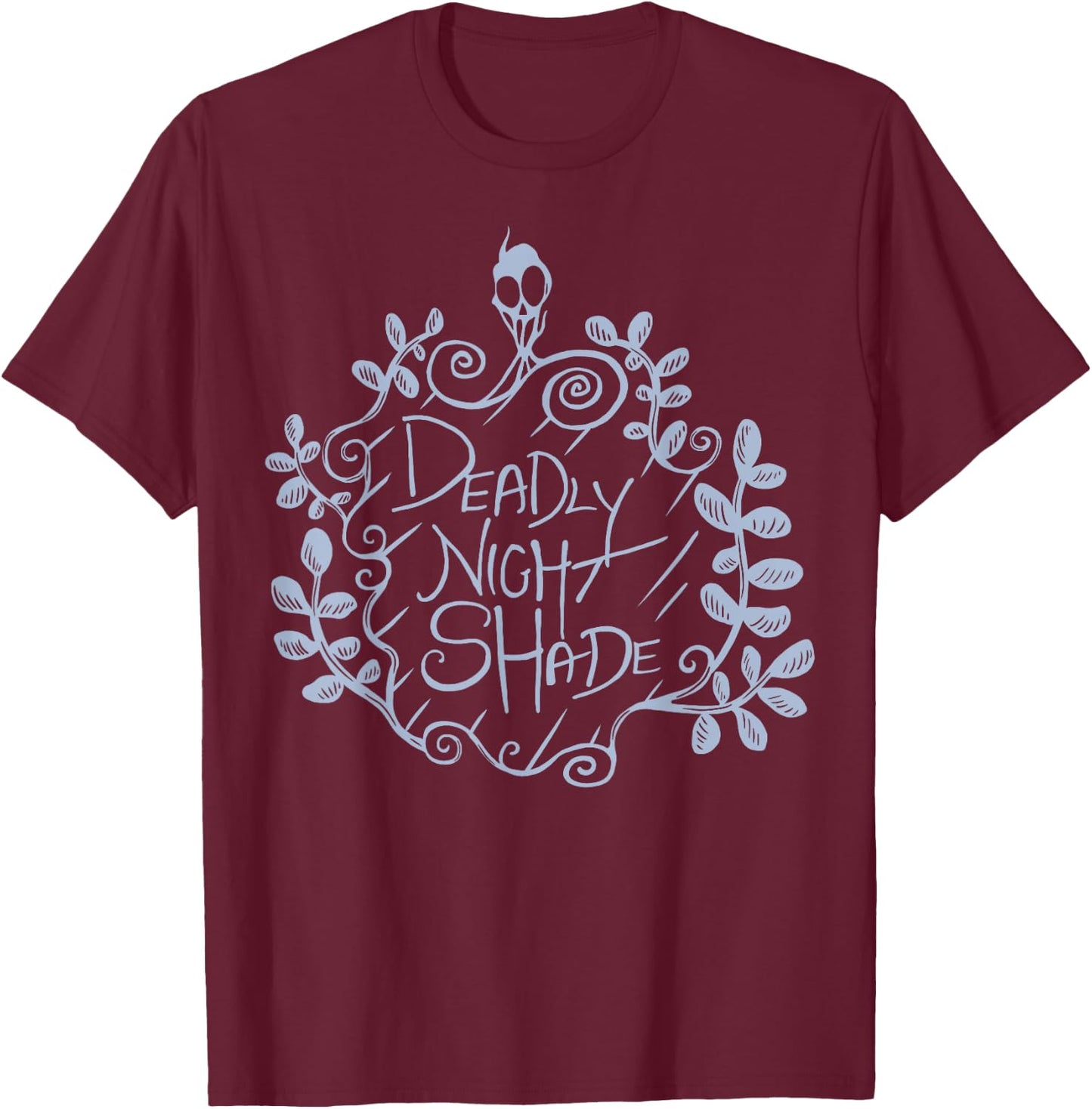 Disney The Nightmare Before Christmas Deadly Night Shade T-Shirt - T-Shirt | Maroon