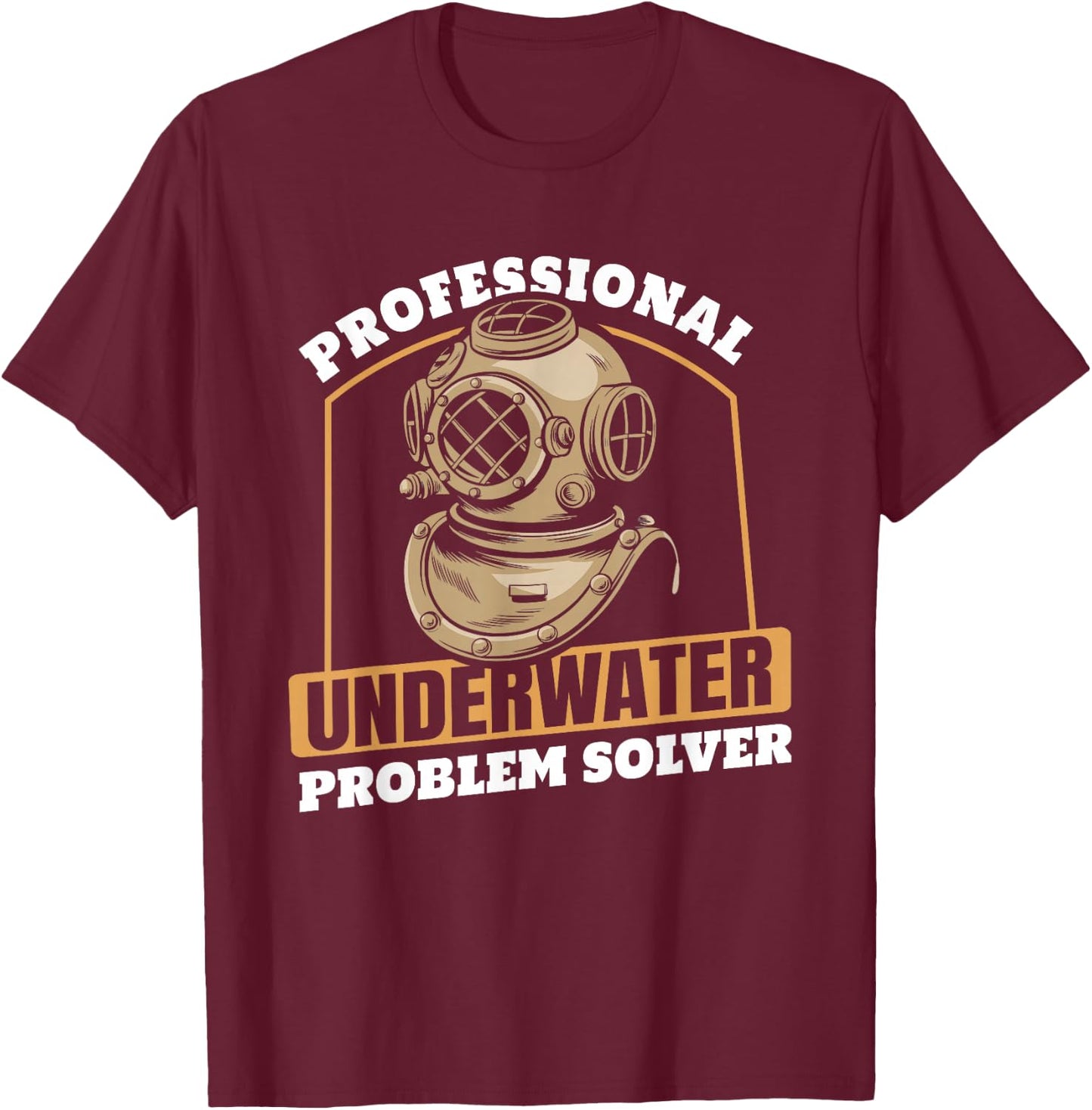 Marine Construction Underwater Welding - Commercial Diver T-Shirt - T-Shirt | Maroon