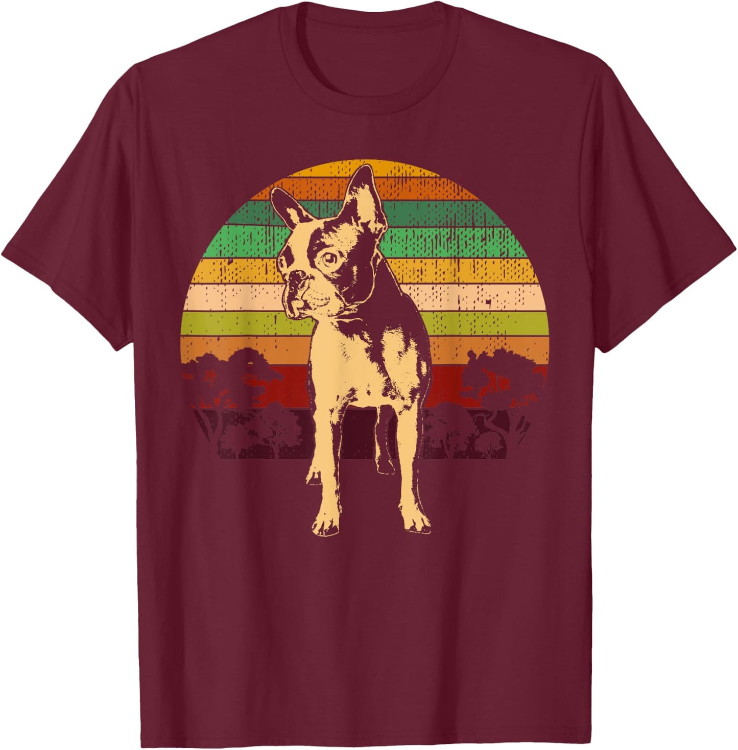 Boston Terrier Boston-Bulldog Women Kids T-Shirt - T-Shirt | Maroon