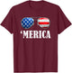 4th July America Independence Day Patriot USA & T-Shirt - T-Shirt | Maroon