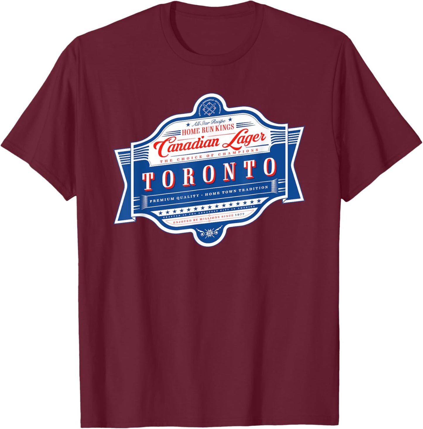 Vintage Toronto Beer Label - Cananadian Pride T-Shirt - T-Shirt | Maroon