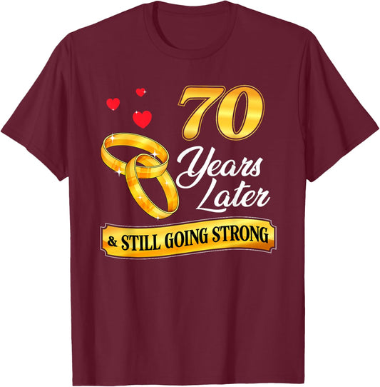 Celebrate 70 Years Of Marriage! 70th Wedding Anniversary T-Shirt - T-Shirt | Maroon