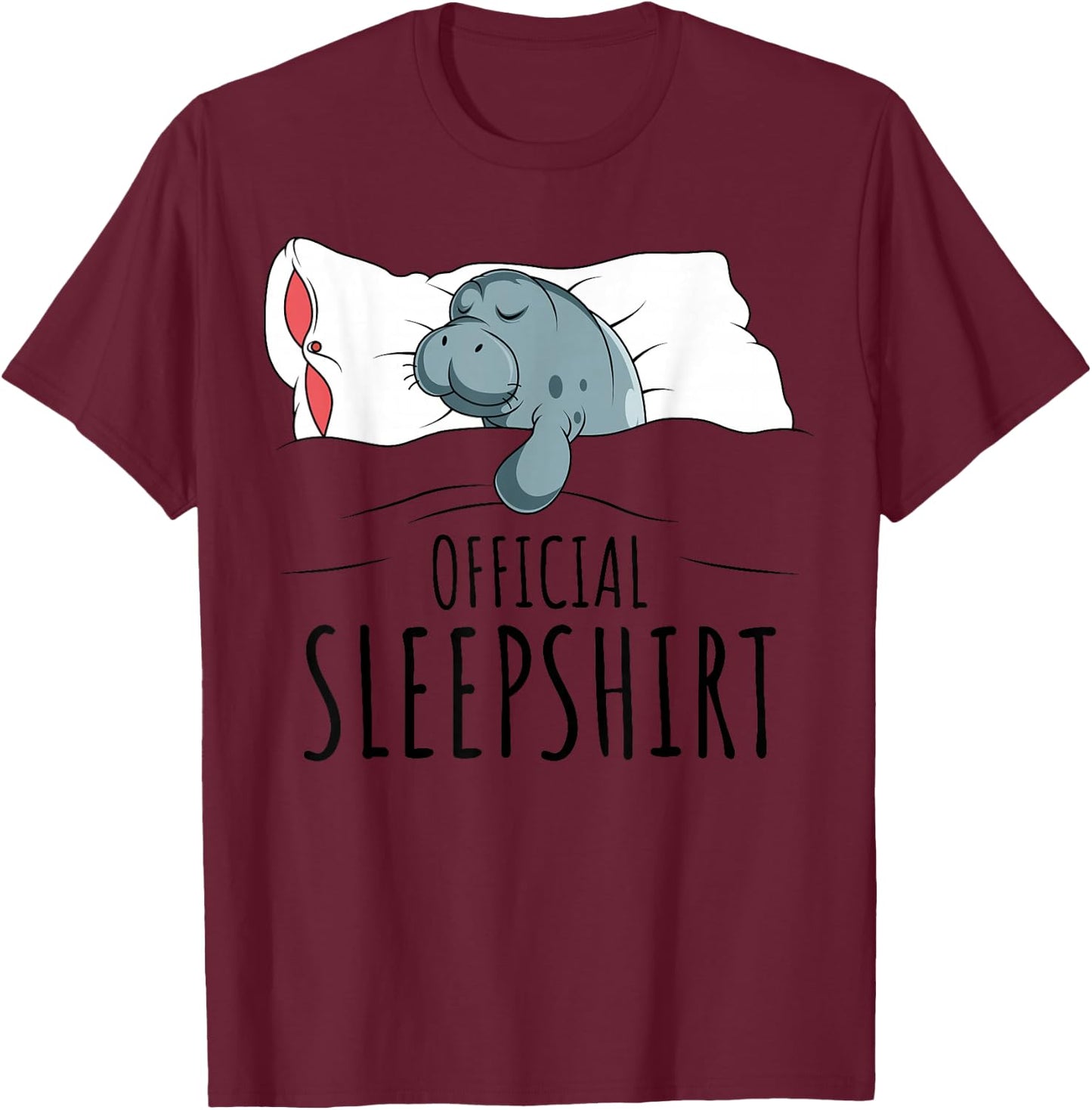Manatee Official Sleepshirt T-Shirt - T-Shirt | Maroon