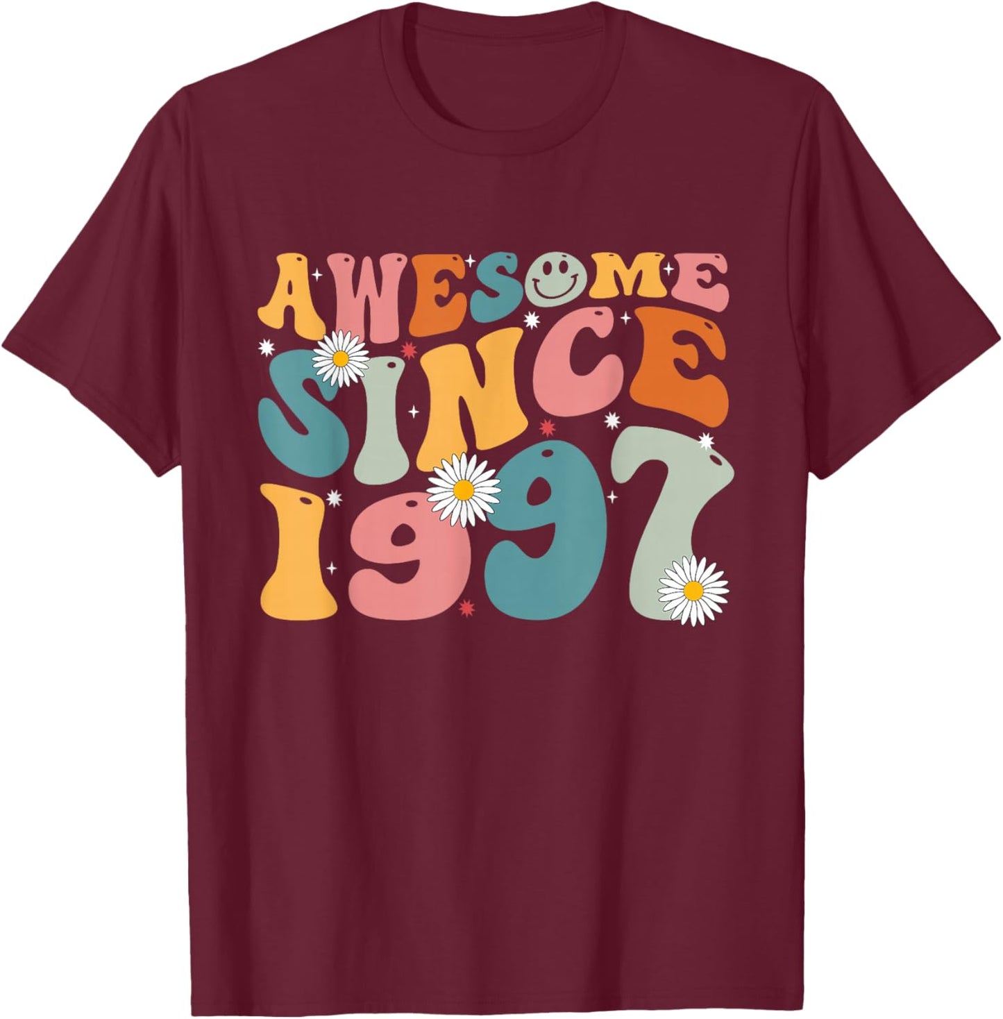 Awesome Since 1997 28th Birthday Retro Gifts Born in 1997 T-Shirt - T-Shirt | Maroon