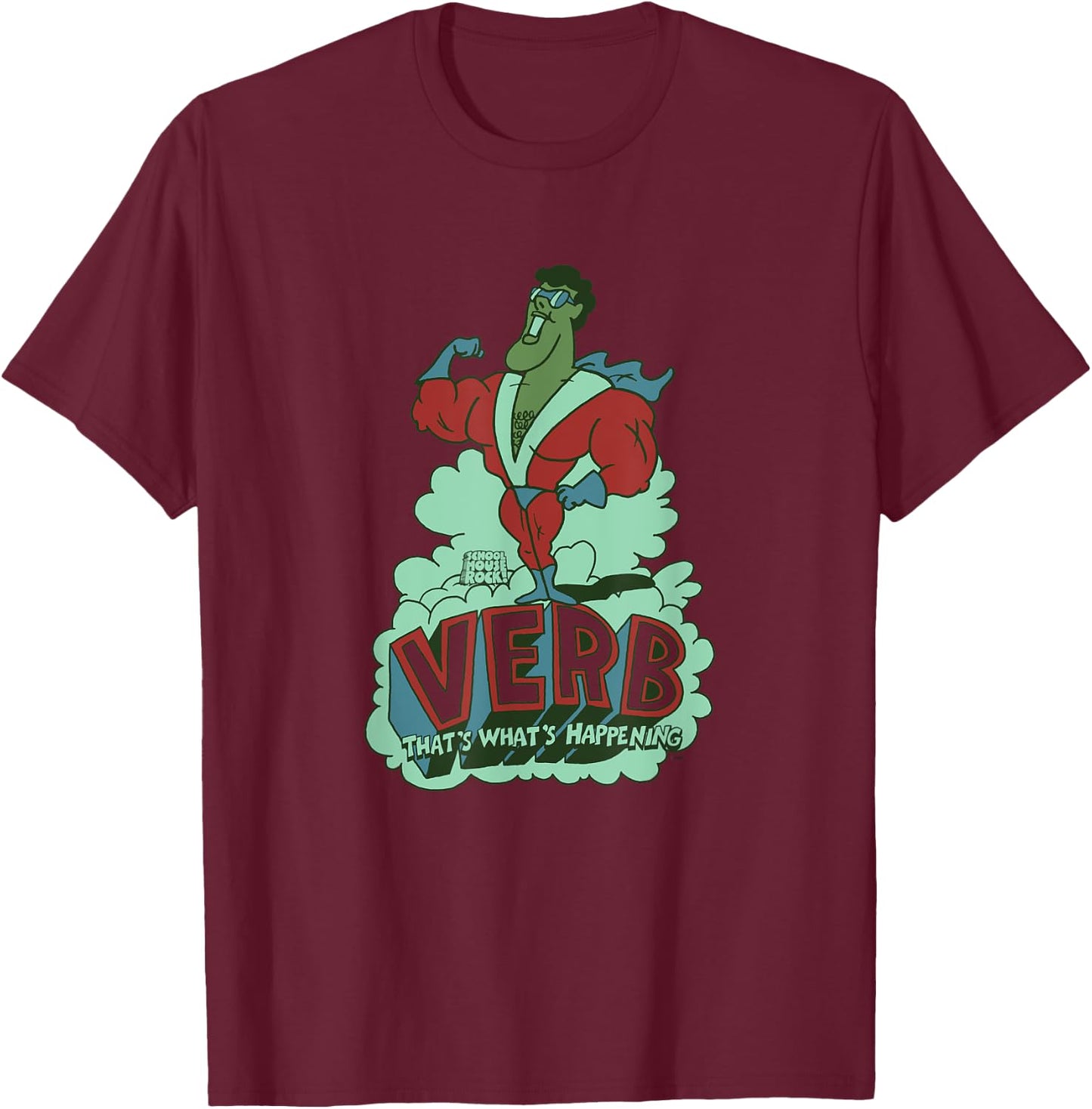 Ripple Junction x Ripple Junction x Schoolhouse Rock Verb T-Shirt - T-Shirt | Maroon