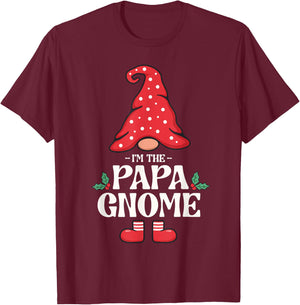 The Papa Gnome Funny Family Matching Group Christmas T-Shirt - T-Shirt | Maroon
