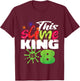 Kids This Slime King Is 8 Year Old Birthday Boy 8th Birthday T-Shirt - T-Shirt | Maroon