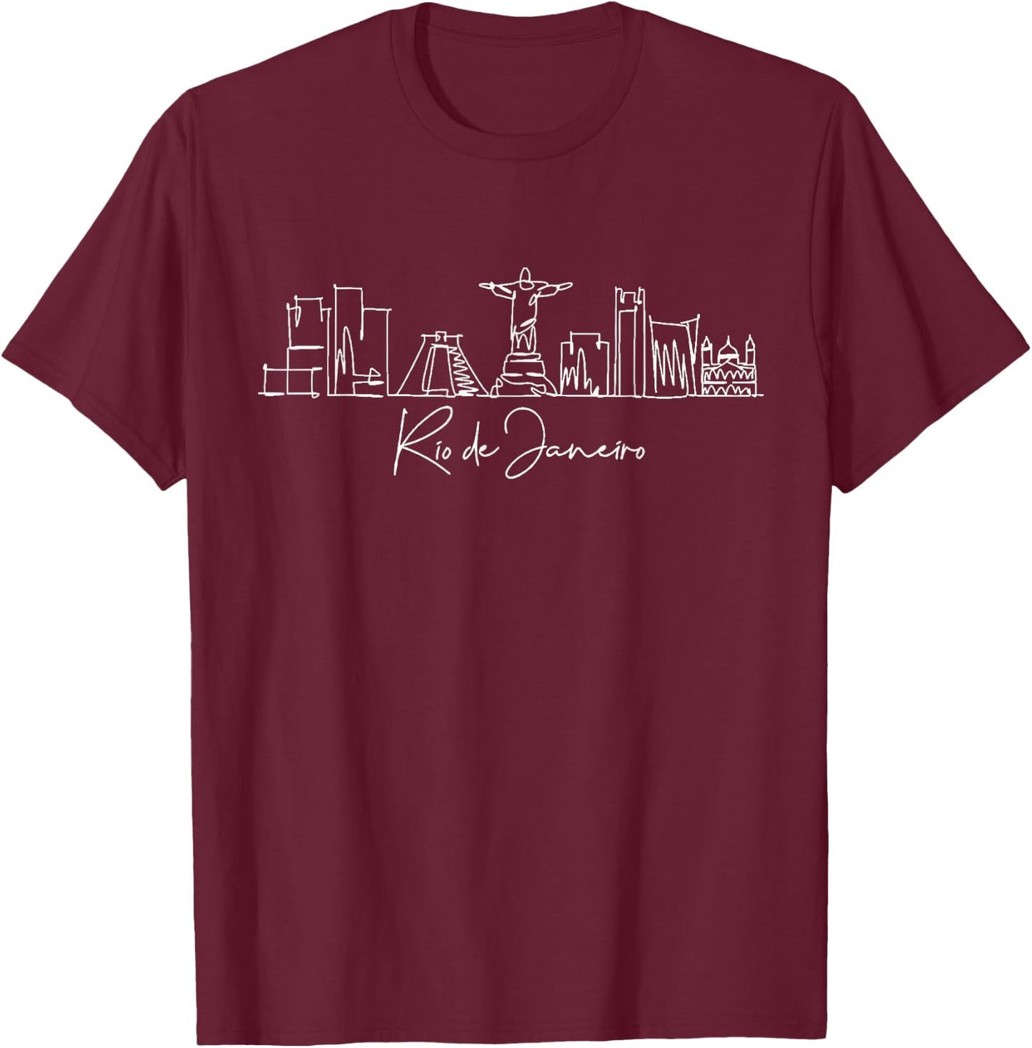 city skyline Rio de Janeiro Brazil T-Shirt - T-Shirt | Maroon