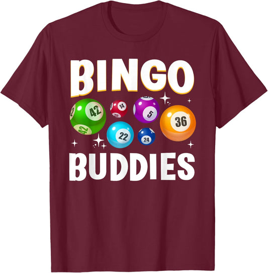 Bingo Buddies Design Women Bingo Lover Bingo Player T-Shirt - T-Shirt | Maroon