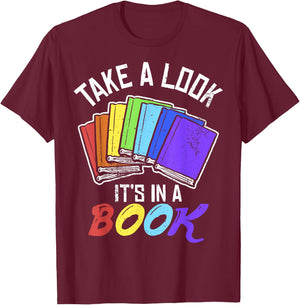 Love Reading Love Rainbows Gift Retro Rainbow Design design T-Shirt - T-Shirt | Maroon