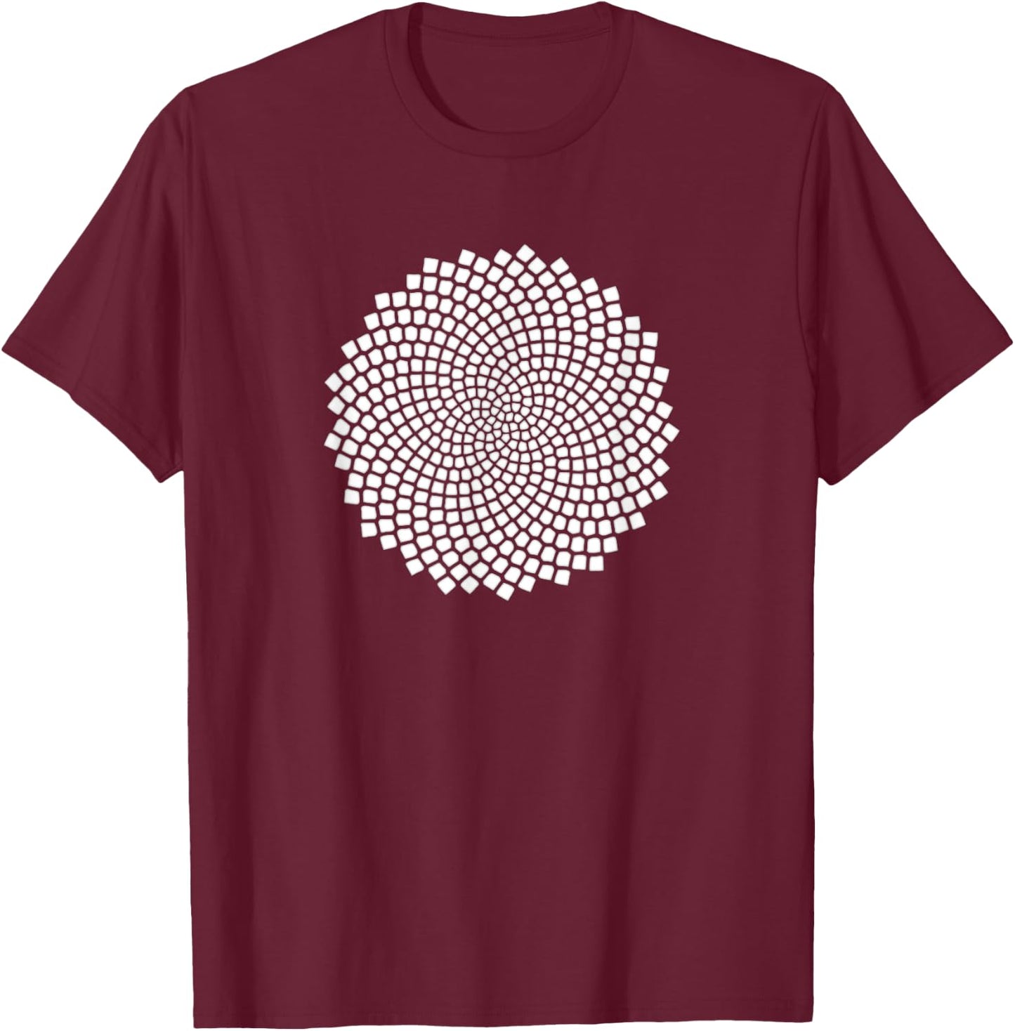Sunflower Seeds Fibonacci Spiral Golden Ratio Mathematics T-Shirt - T-Shirt | Maroon