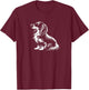 Funny Retro Vintage Logo Long Haired Dachshund T-Shirt - T-Shirt | Maroon