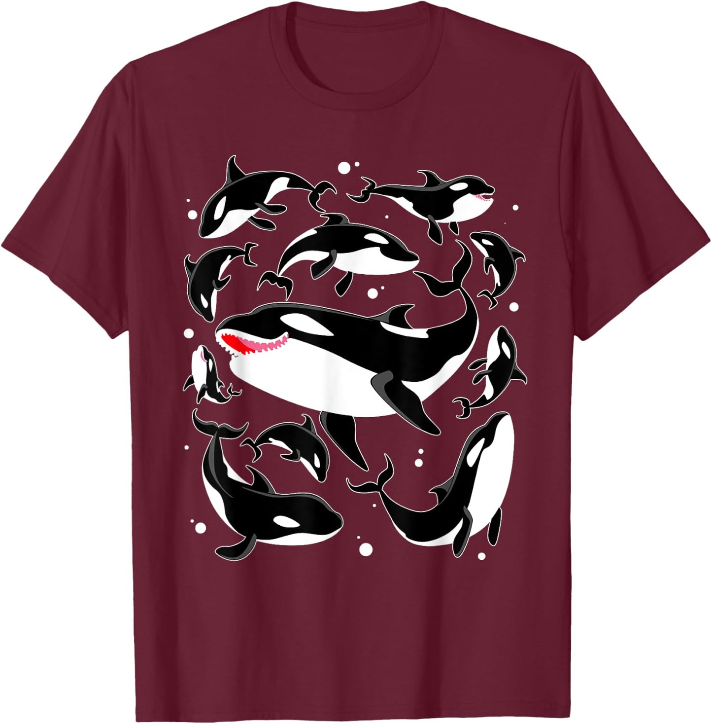 Cool Orca Art Women Kids Killer Whale Orca Lover T-Shirt - T-Shirt | Maroon