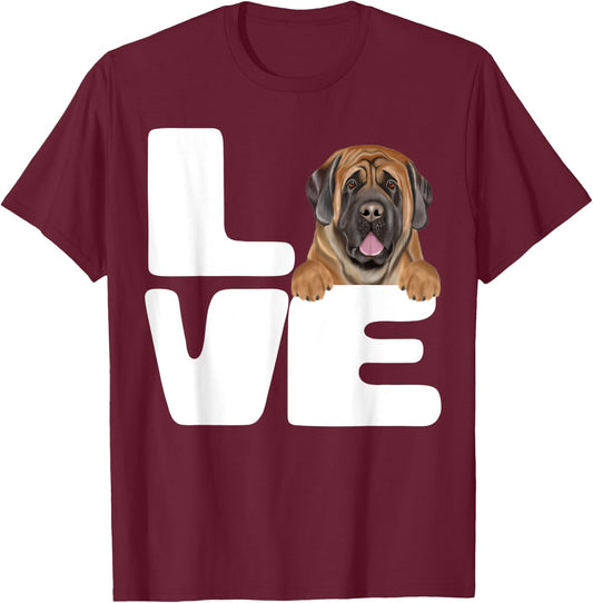 I Love My Mastiff Dog Lover Women Kids T-Shirt - T-Shirt | Maroon