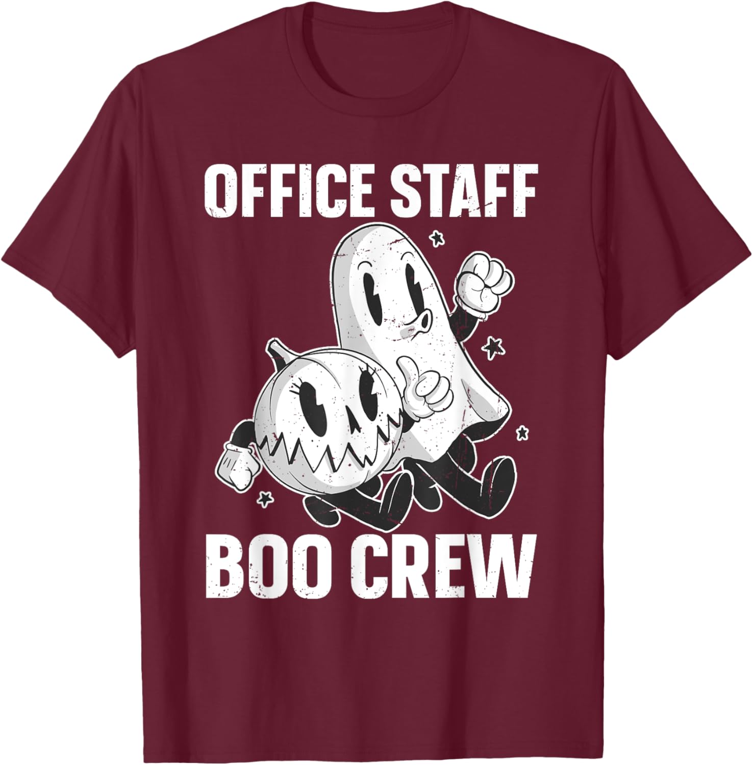 Office Staff Boo Crew T-Shirt - T-Shirt | Maroon
