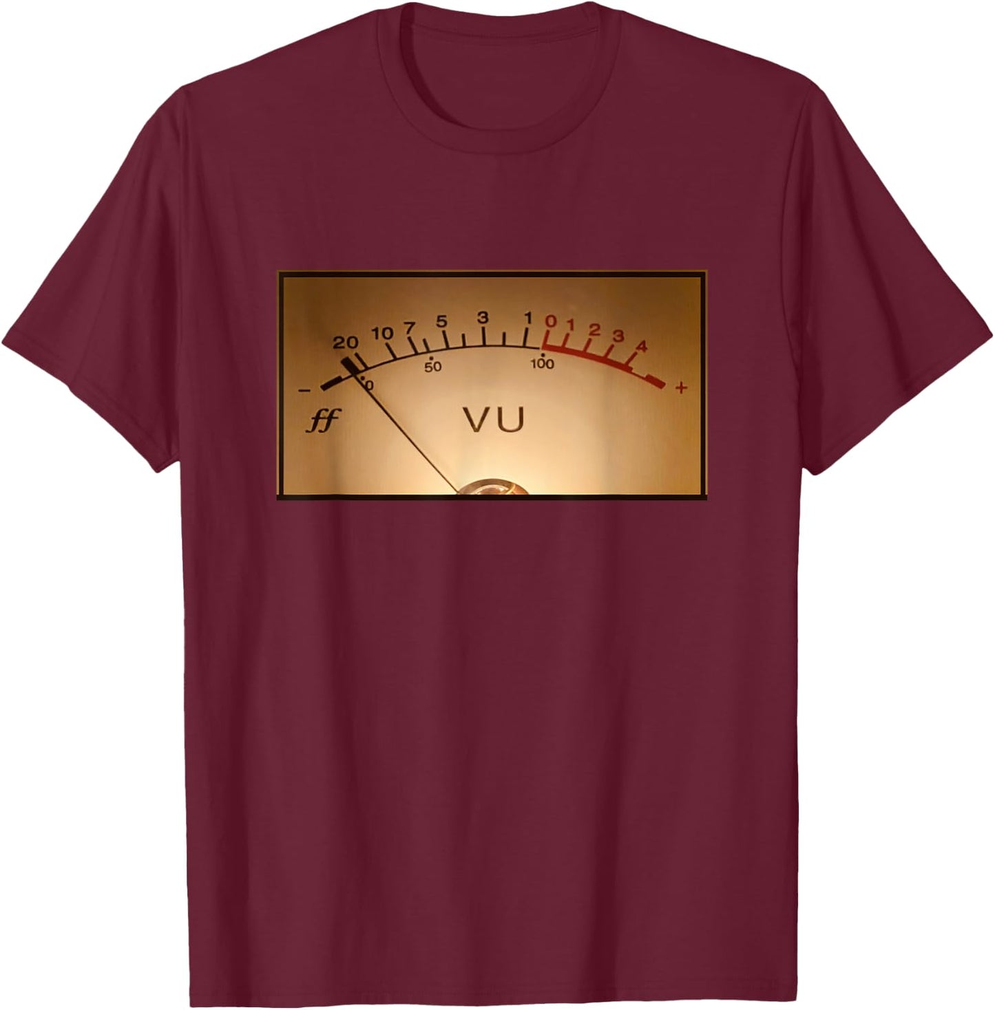 VU Meter Audiofile Music Producer Vintage Retro Studio Gear T-Shirt - T-Shirt | Maroon