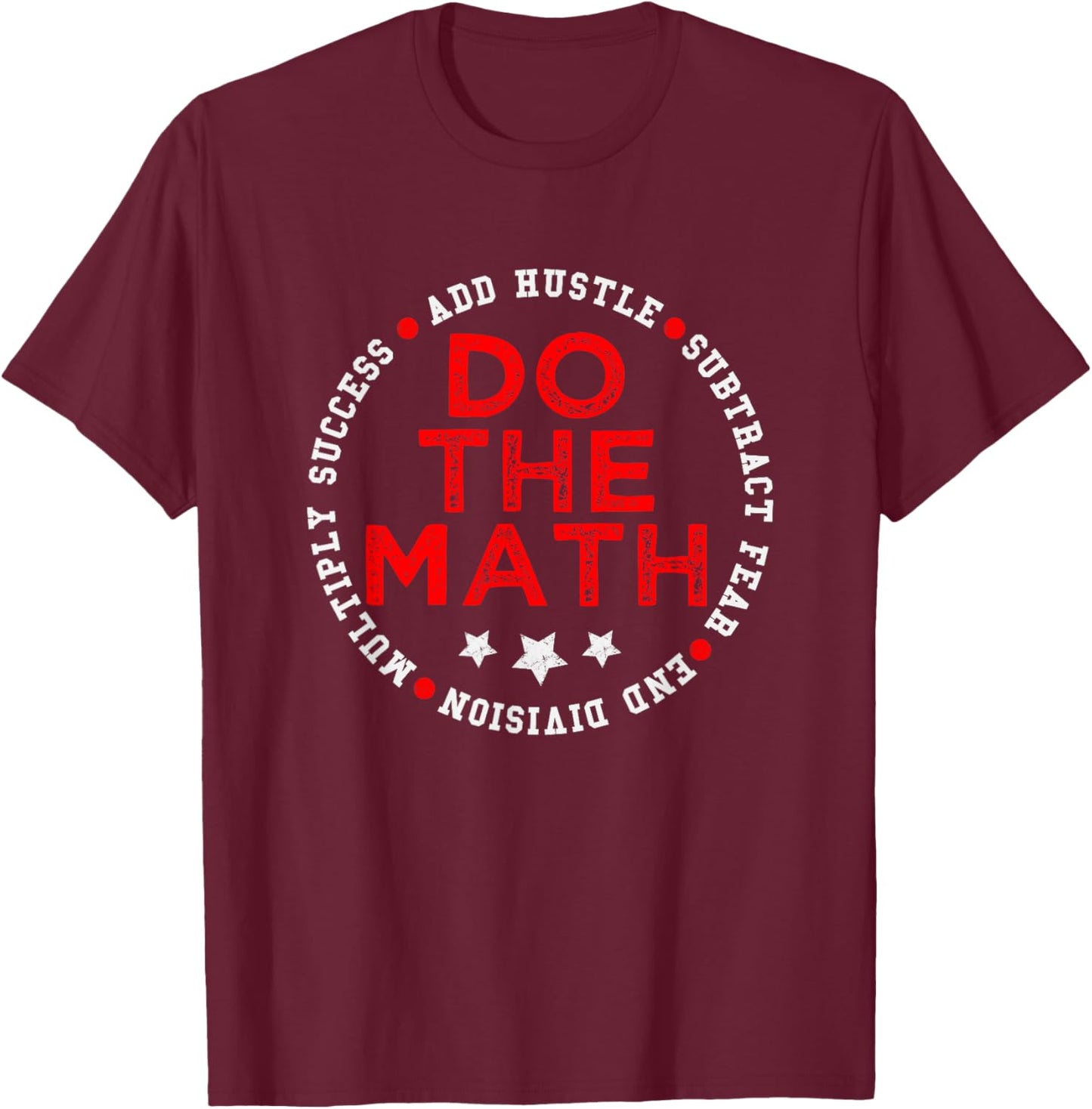 Red Do The Math Red Color Graphic T-Shirt - T-Shirt | Maroon