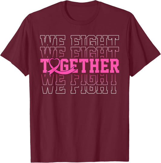 Vintage Retro Pink Ribbon Breast Cancer Awareness T-Shirt - T-Shirt | Maroon