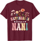 Happiness is Being a Nani Floral Design Nani Mother's Day T-Shirt - T-Shirt | Maroon