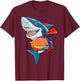 Shark Halloween Shark Lover Gift Pumpkin Shark Halloween T-Shirt - T-Shirt | Maroon