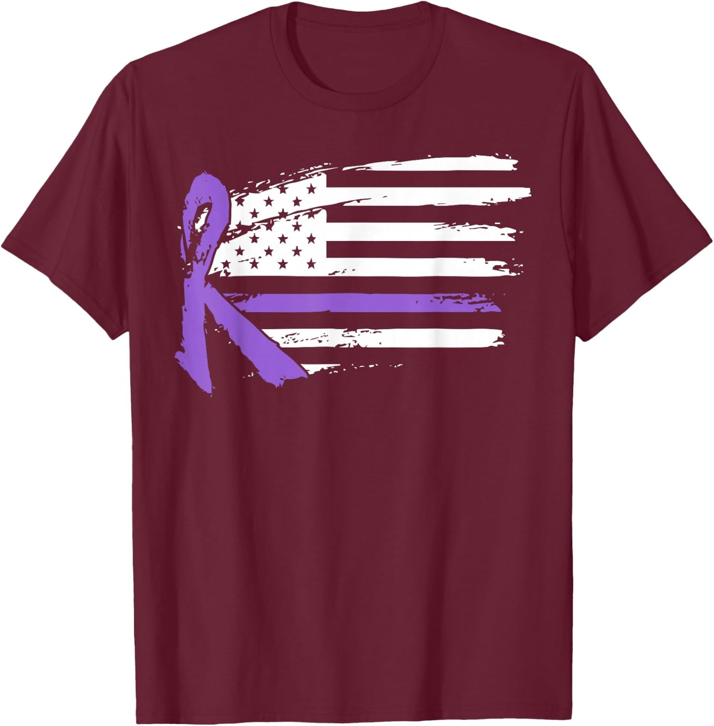 Lupus Awareness Month American Flag Autoimmune Disease T-Shirt - T-Shirt | Maroon