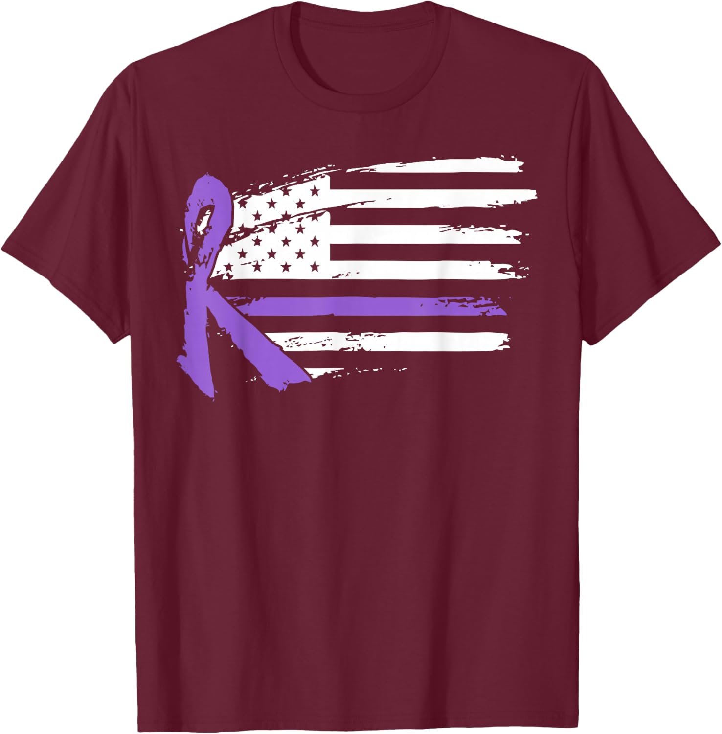 Lupus Awareness Month American Flag Autoimmune Disease T-Shirt - T-Shirt | Maroon