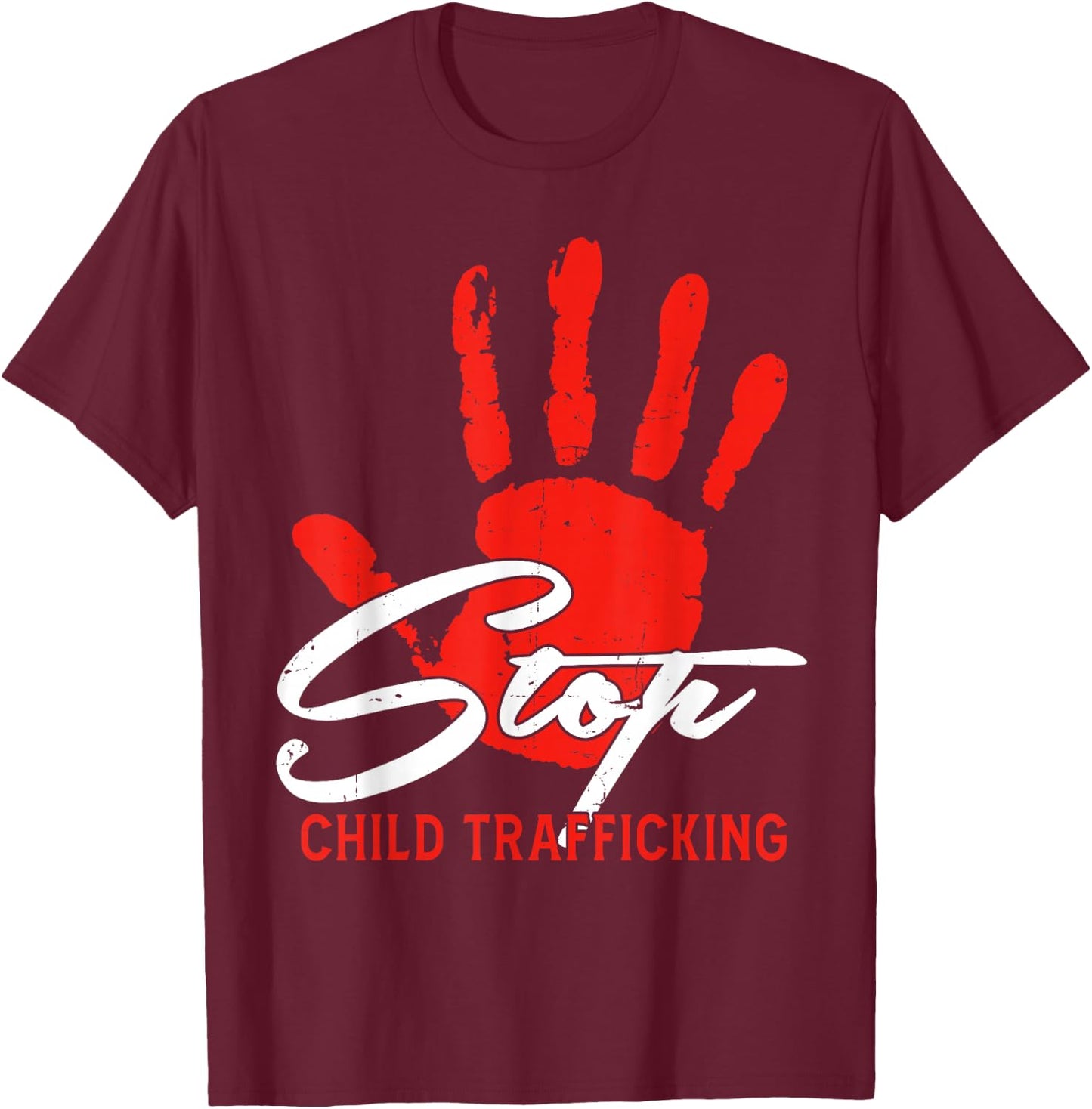 Stop Child Trafficking Save The Kids Anti Modern Slavery T-Shirt - T-Shirt | Maroon