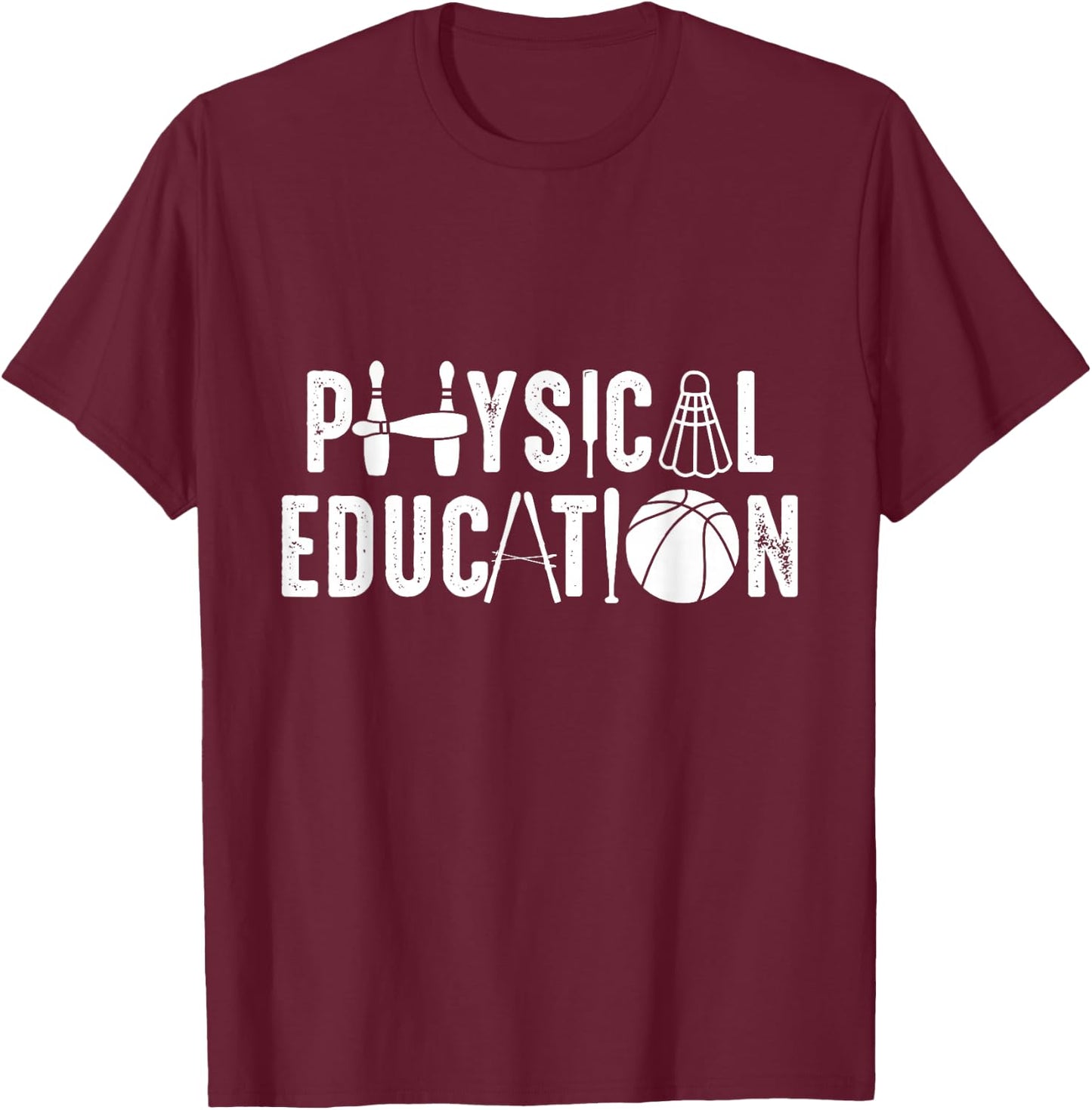 Physical Education Teacher Favorite Basketball Teaching T-Shirt - T-Shirt | Maroon