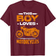 Kids Motorcycle Shirts For Boys Motor Bike Shirt For Kids T-Shirt - T-Shirt | Maroon