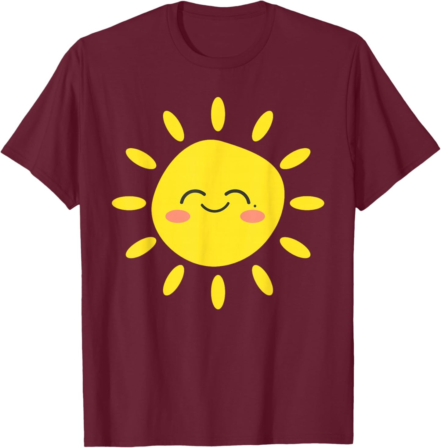 Sun Smiling Sunshine Cute Lovely Summer Love Vacation T-Shirt - T-Shirt | Maroon