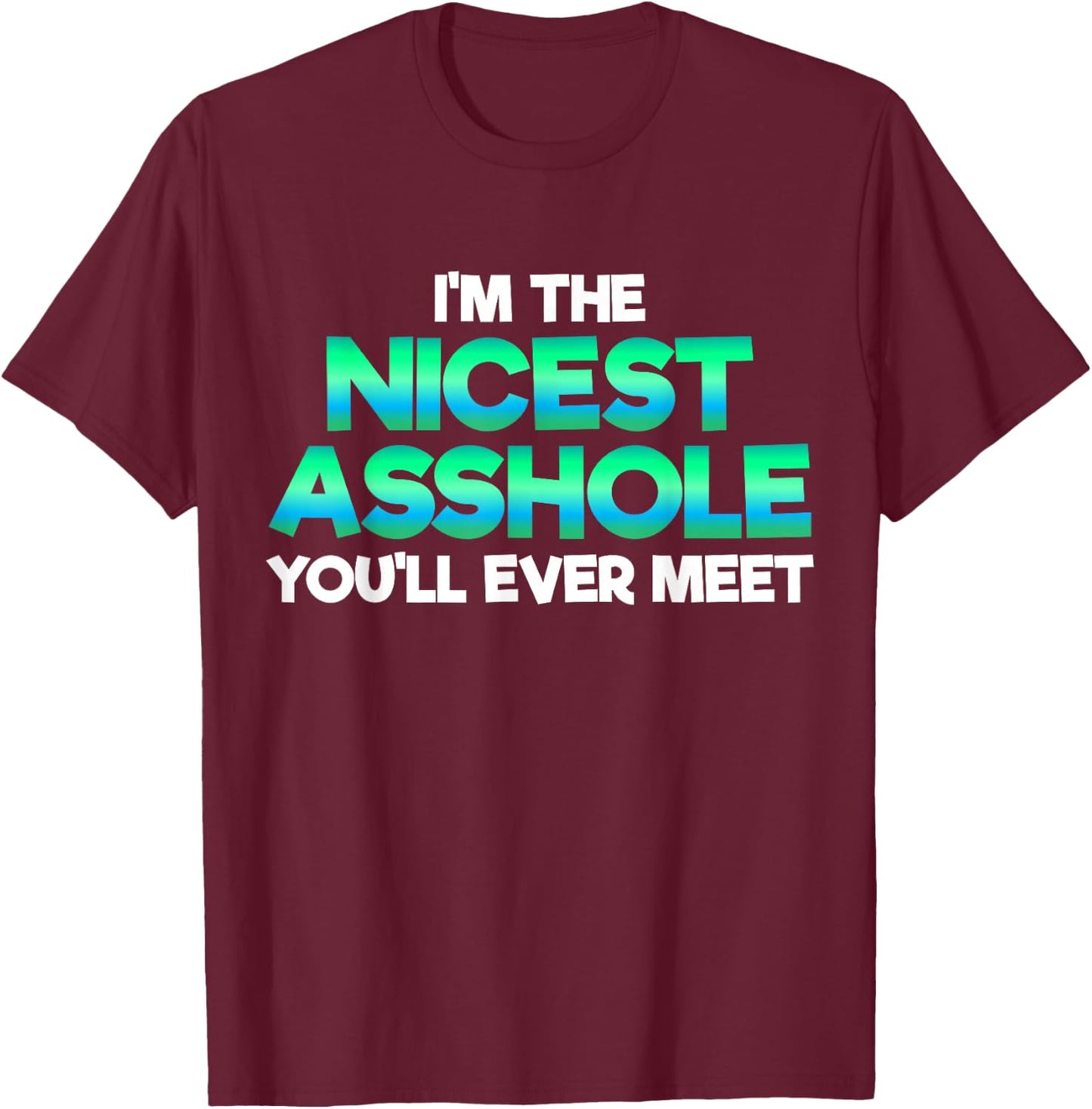 I'm The Nicest Asshole You'll Ever Meet Sarcastic Sexy Gift T-Shirt - T-Shirt | Maroon