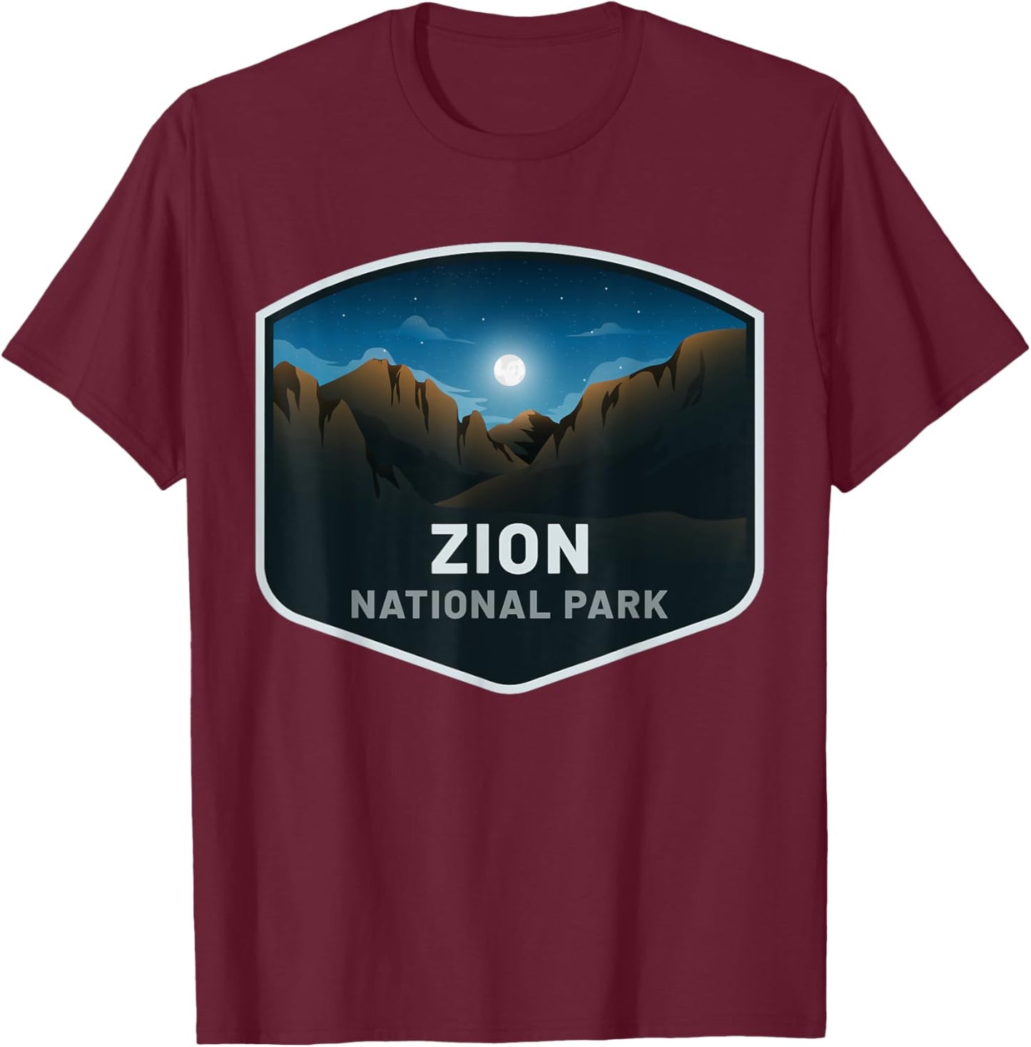 Zion National Park , Black, S T-Shirt - T-Shirt | Maroon