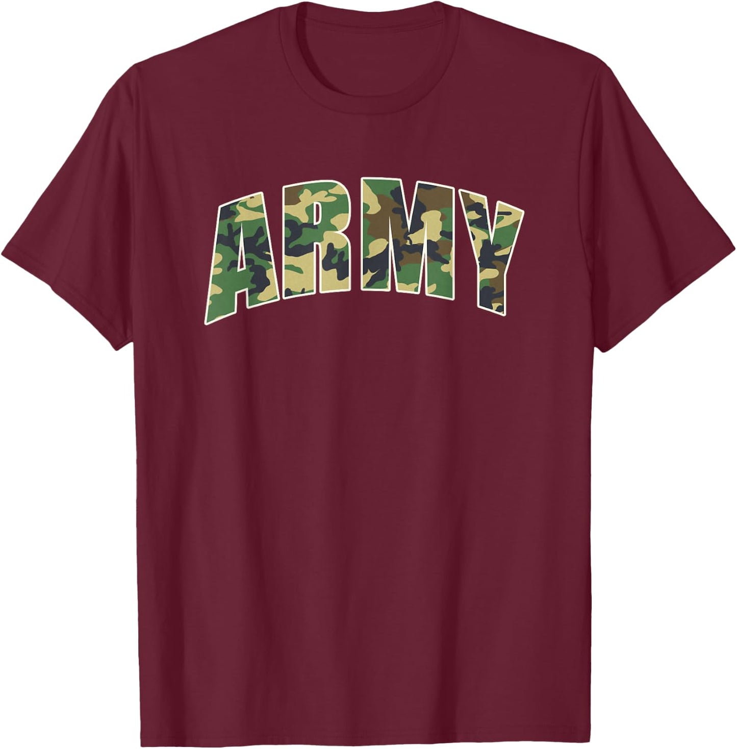 Green Army Camo T-Shirt - T-Shirt | Maroon