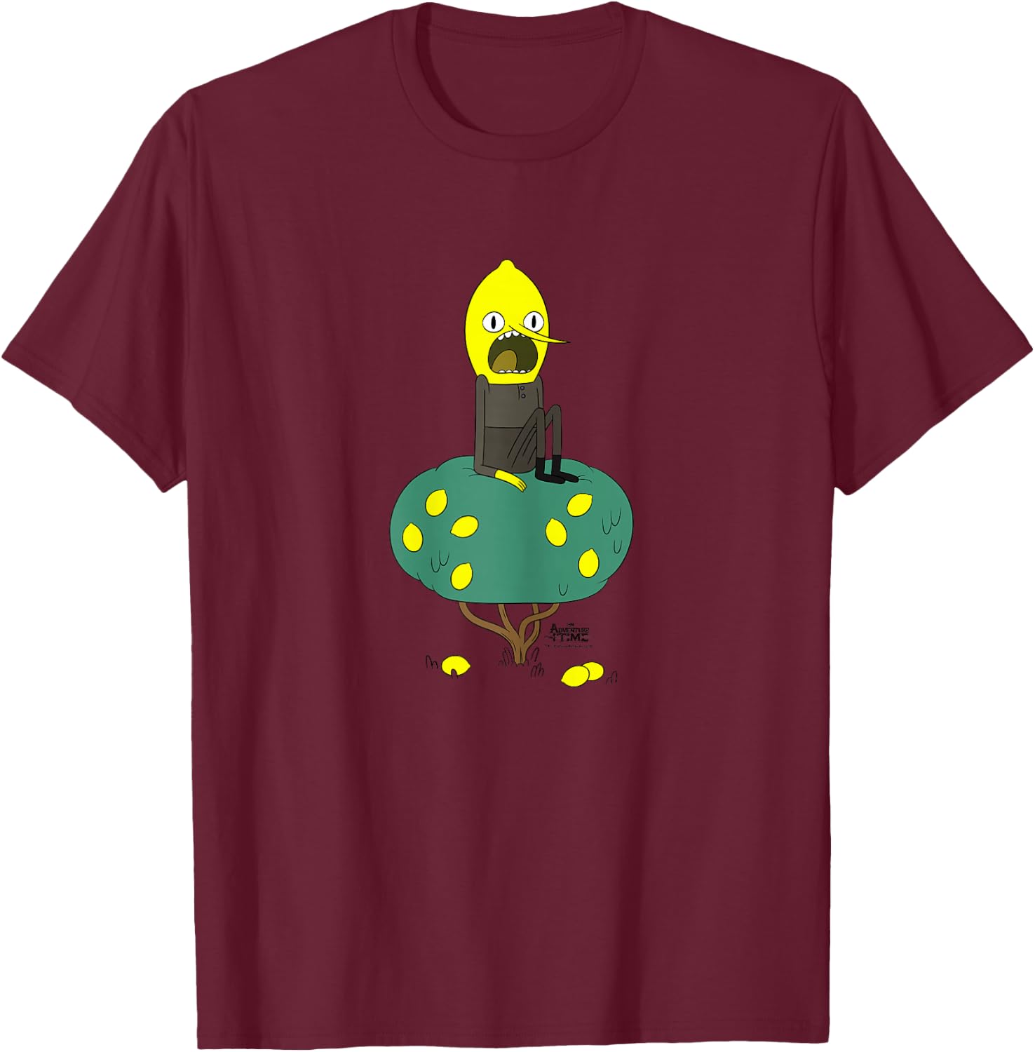 Adventure Time Lemongrab Tree T-Shirt - T-Shirt | Maroon