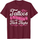Tattoos Pretty Eyes and Thick Thighs T-Shirt - T-Shirt | Maroon