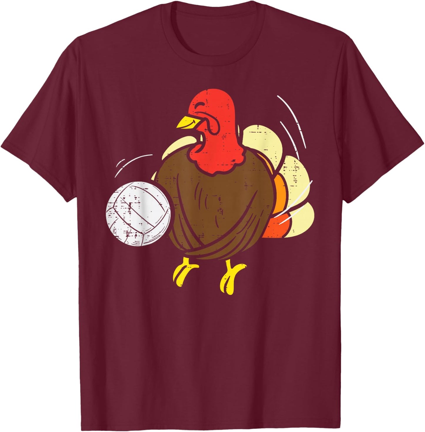 Turkey Volleyball Funny Thanksgiving Sport Player Women Girl T-Shirt - T-Shirt | Maroon