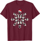 White & Black Christmas Buffalo Plaid Snowflakes Santa hat T-Shirt - T-Shirt | Maroon