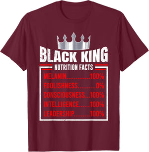 Black King 100% Melanin Dark Skin African T-Shirt - T-Shirt | Maroon