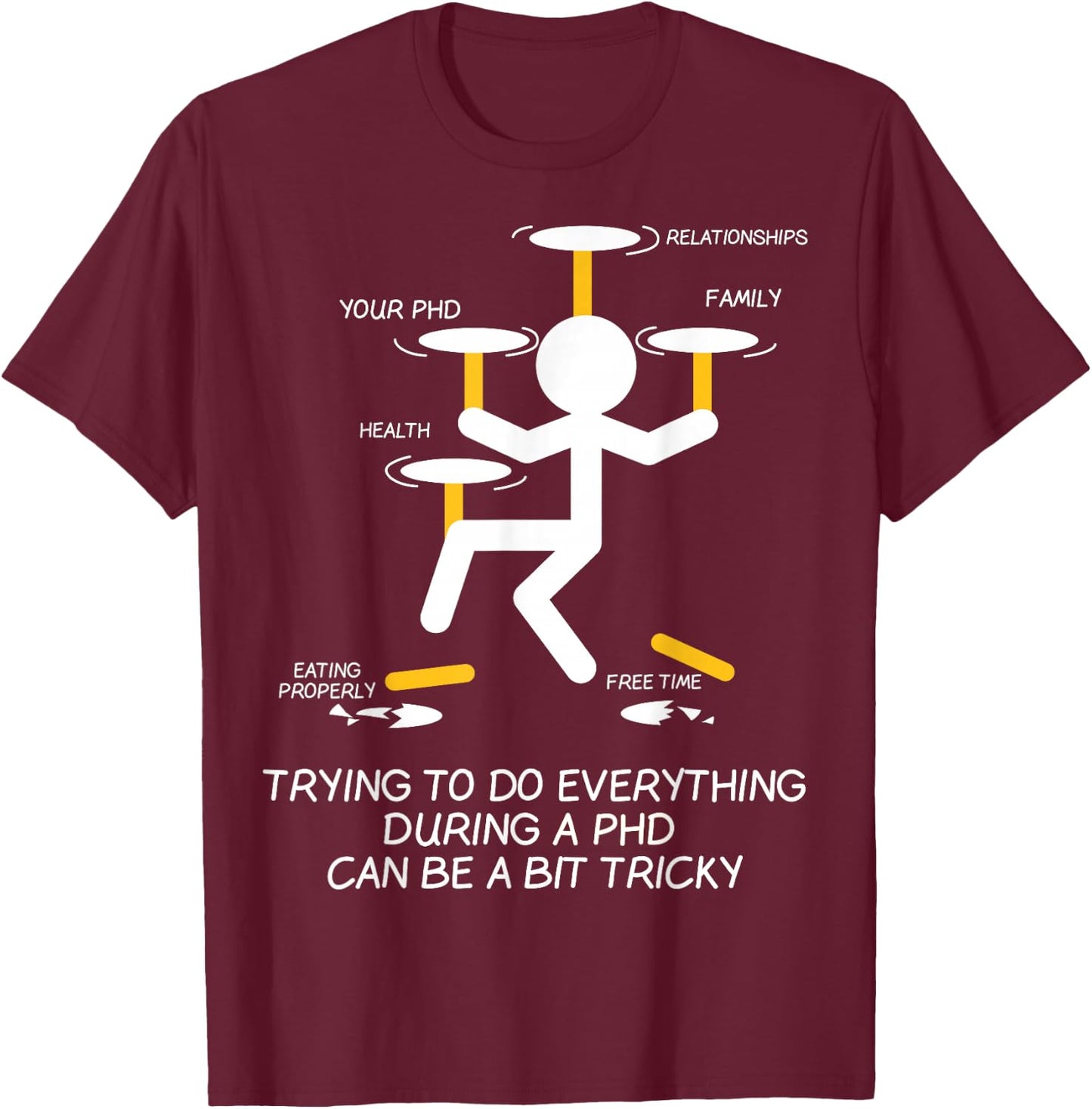 Ph.D PHD Phinished Graduate Student Funny Graduation Gift T-Shirt - T-Shirt | Maroon