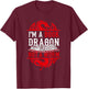 I'm A Book Dragon Not A Worm Book Lover T-Shirt - T-Shirt | Maroon