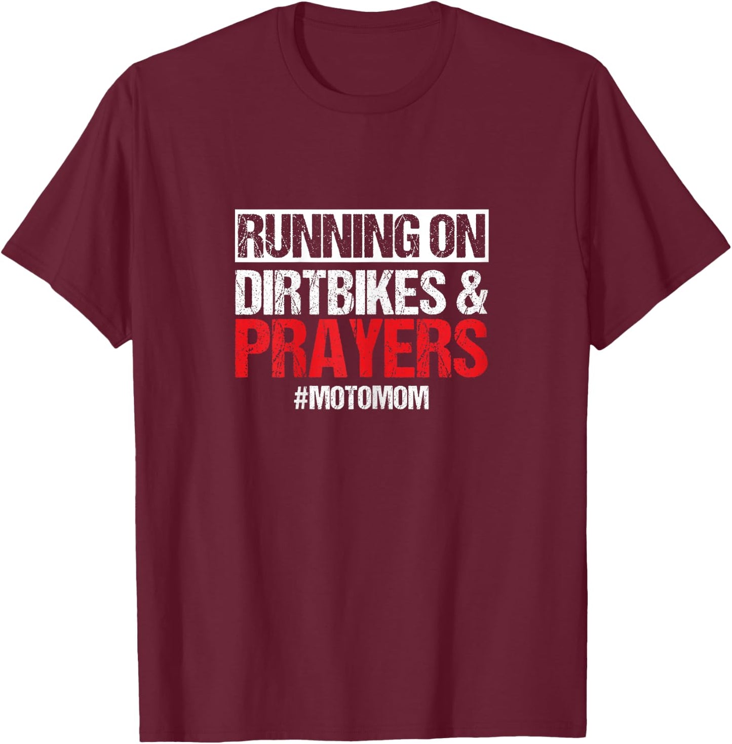 Dirt Bike Motorcycle Motomom Mother Mama Motorsport Biker T-Shirt - T-Shirt | Maroon