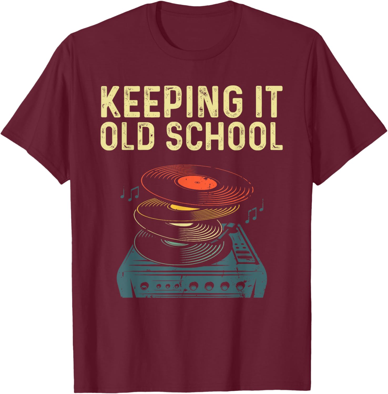Cool Vinyl Women Music Record Turntable Collecting T-Shirt - T-Shirt | Maroon